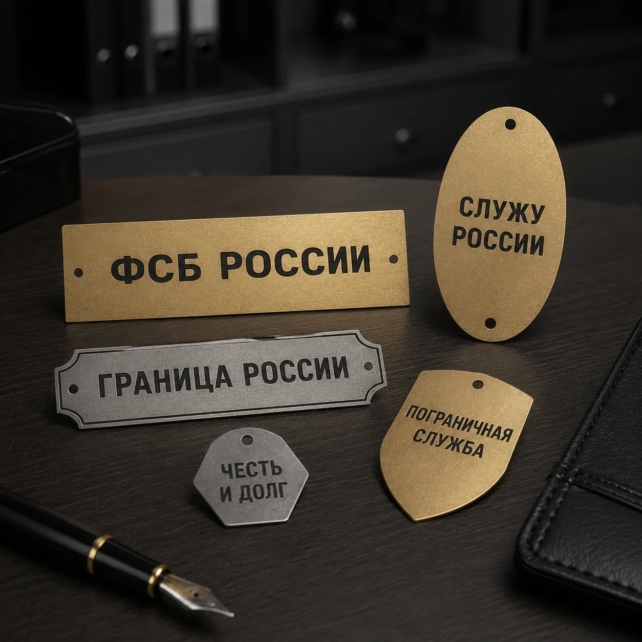 Сувенирные пластины в тематике ФСБ. Визуализация возможного исполнения