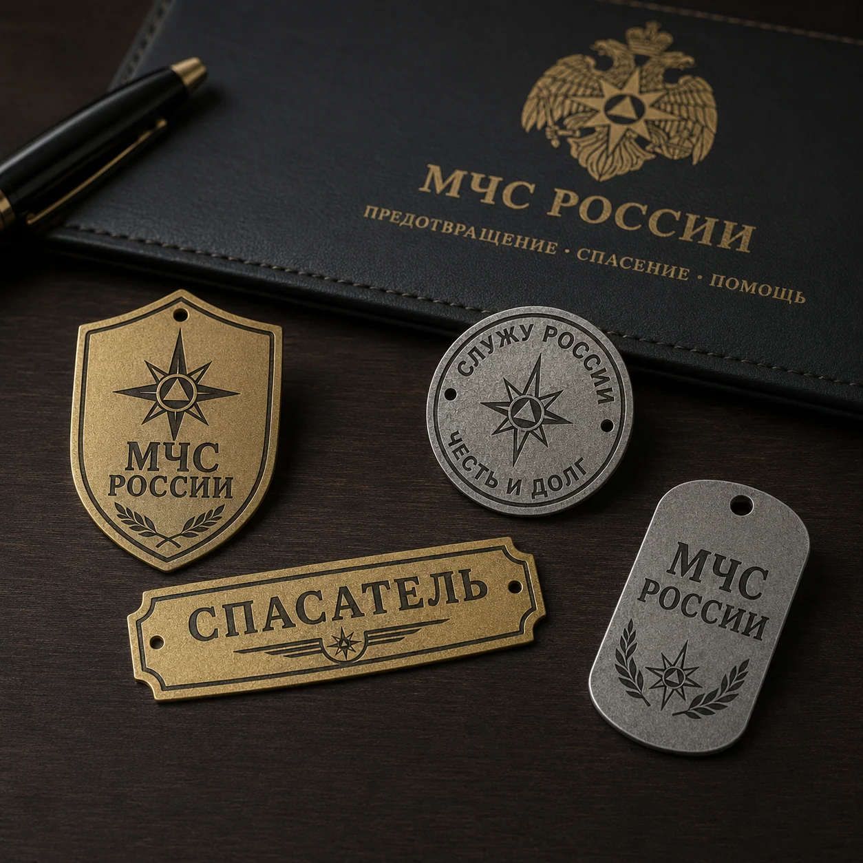 Сувенирные пластины в тематике МЧС. Визуализация возможного исполнения